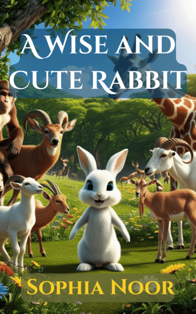 The cover of a children's storybook depicts a wise and cute rabbit standing in a forest with other animals.