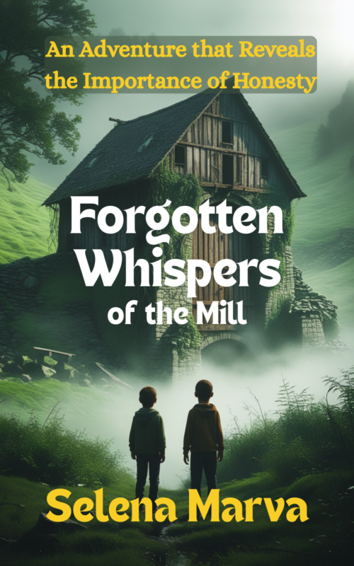 This image of storybook cover, "Forgotten Whispers of the Mill."