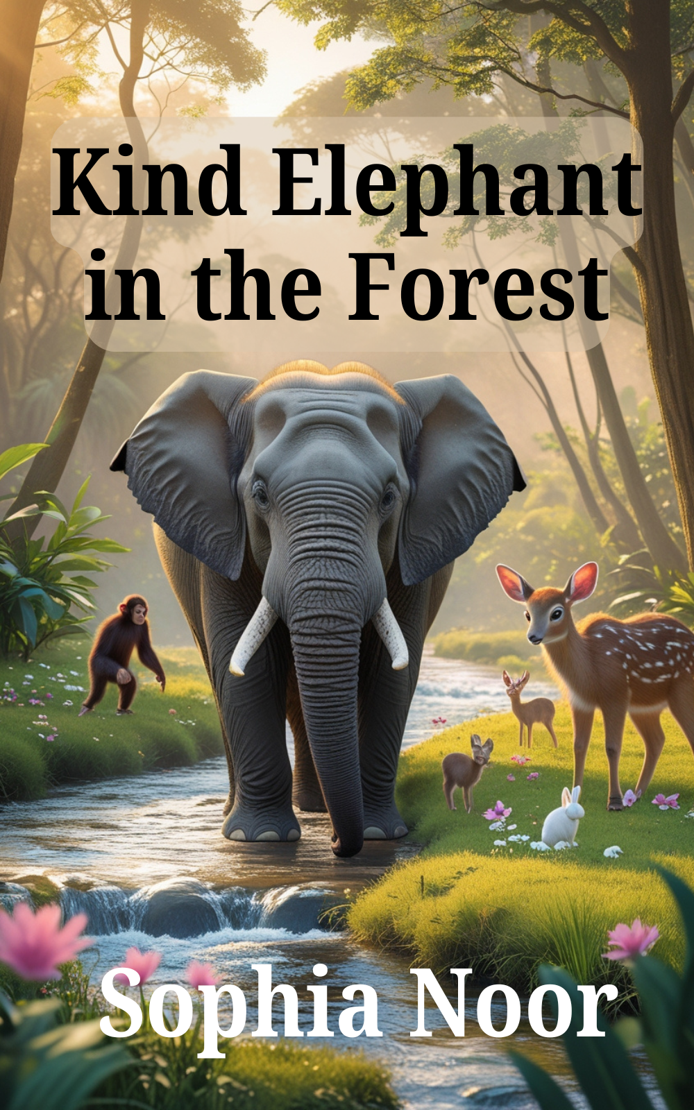 Children’s storybook cover image of "Kind Elephant in the Forest."