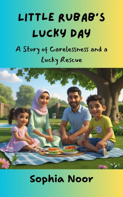 This is a storybook cover image of Little Rubab’s Lucky Day