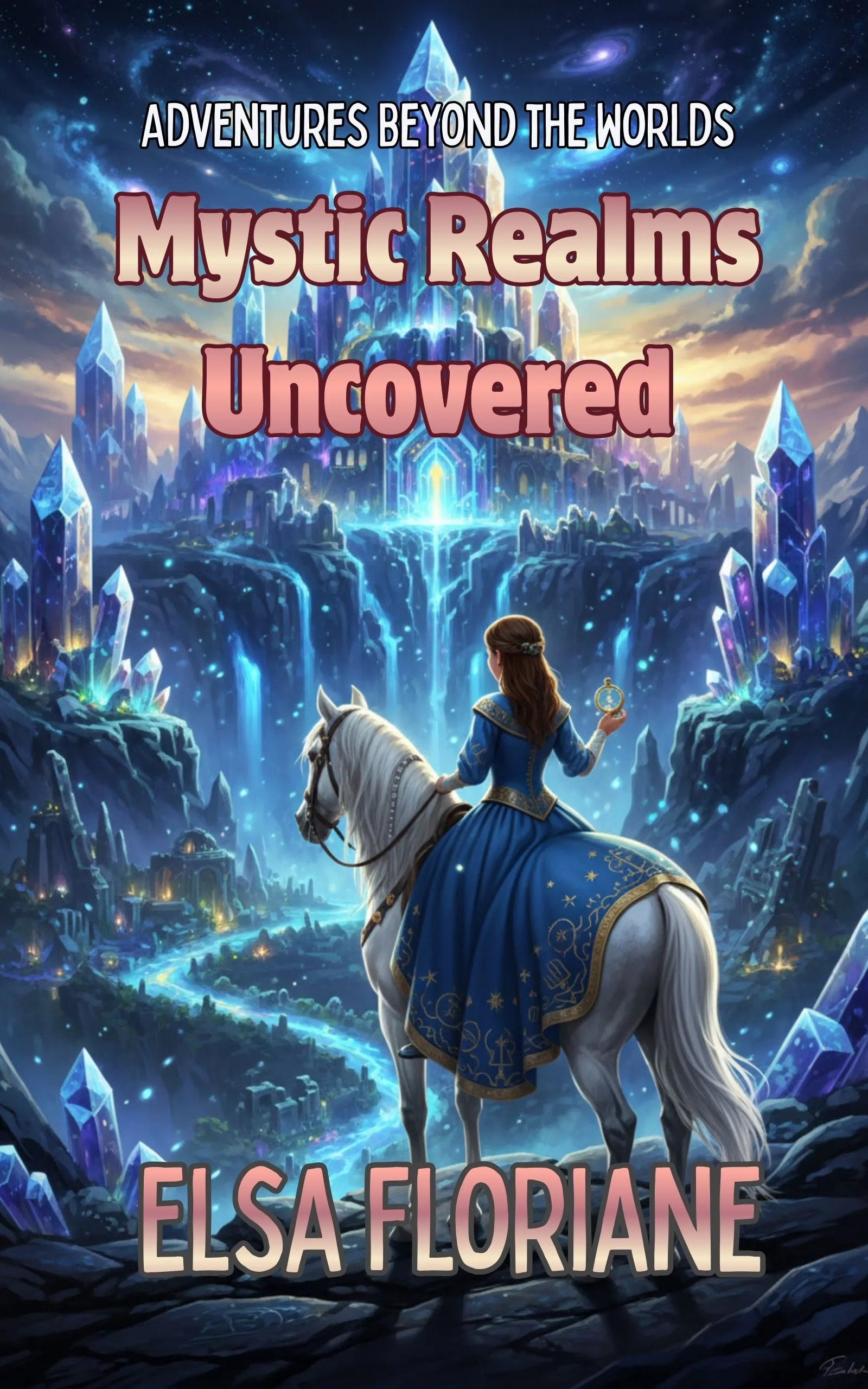Title: "Mystic Realms Uncovered" Book cover image.