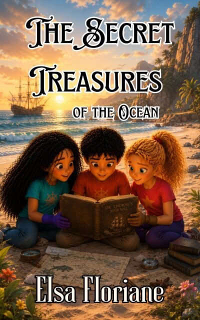 This image represents the cover of this storybook, "The Secret Treasures of the Ocean."