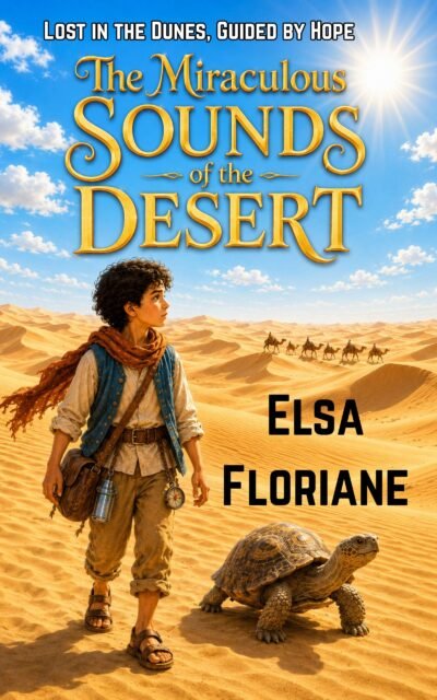 This image represents the storybook title "The Miraculous Sounds of the Desert."