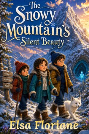 This image represents the storybook title "The Snowy Mountain’s Silent Beauty."
