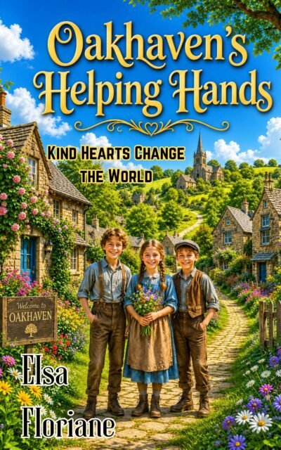 This image represents the storybook title, "Oakhaven’s Helping Hands."