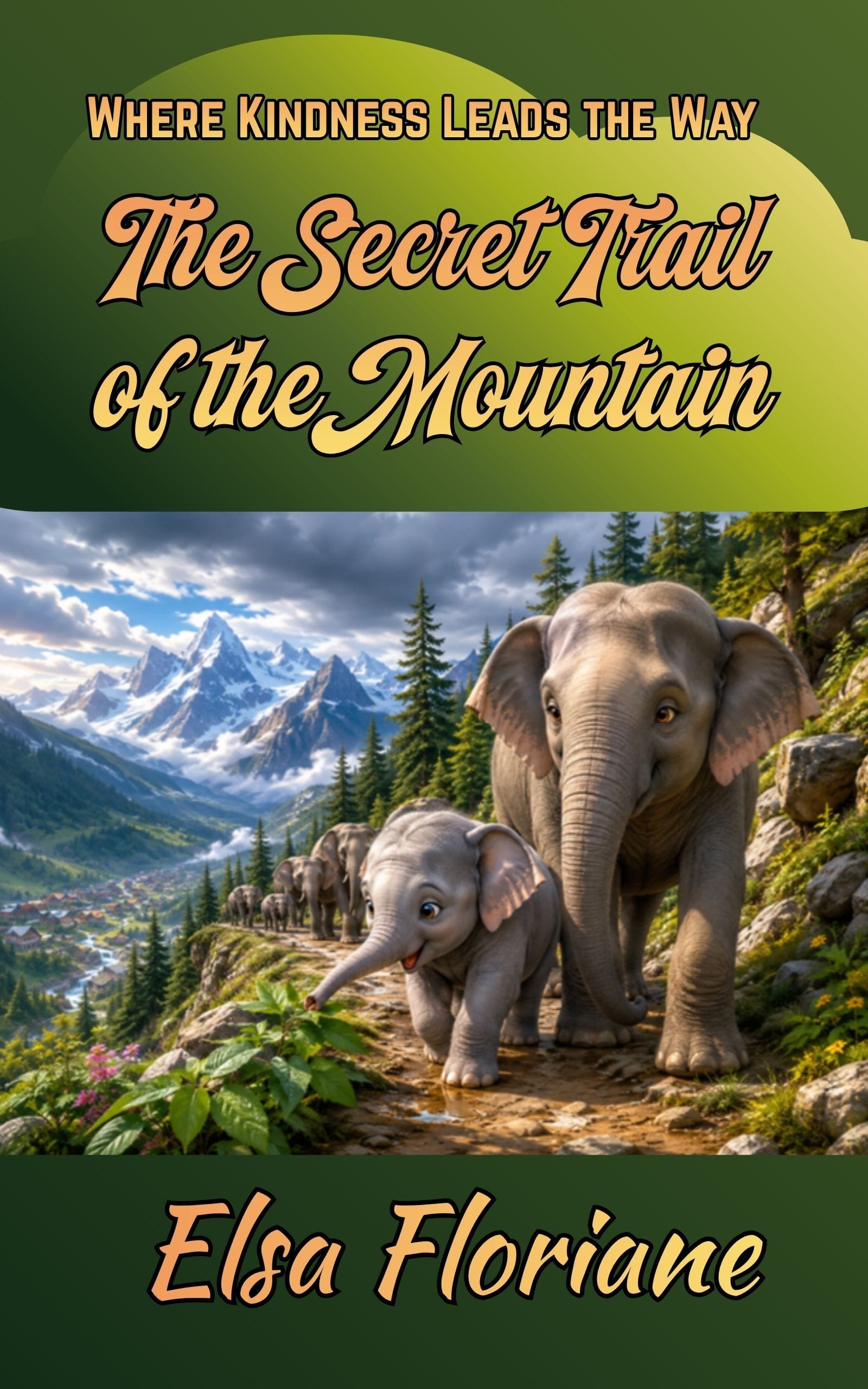 This image represents the storybook title, "The Secret Trail of the Mountain."